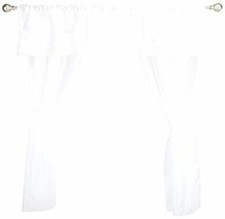 Baby Doll Sweet Touch Baby 5 Piece Window Valance and Curtain Set, White