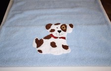 Puppy Dog Baby Boy Blanket Soft Plush White Brown Spot Security Ashley McBride