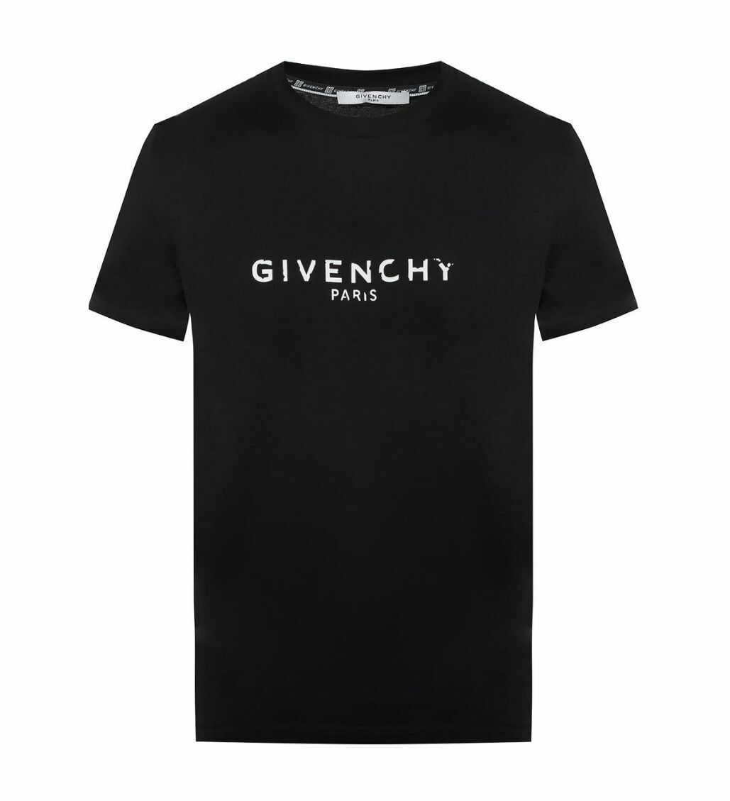 Givenchy Mens Vintage Logo Print Black T-shirt All Sizes