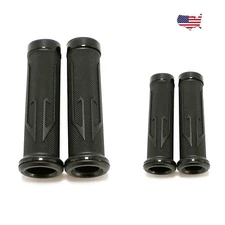 NEW RUBBER GEL HANDLE BAR HAND GRIPS 7/8" FOR MOTORCYCLE SPORT BIKES HONDA BLACK