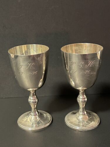 1976 SILVER PLATE ROGERS BY BURKE & WALLACE MADE IN CANADA GOBLETS AND CASE