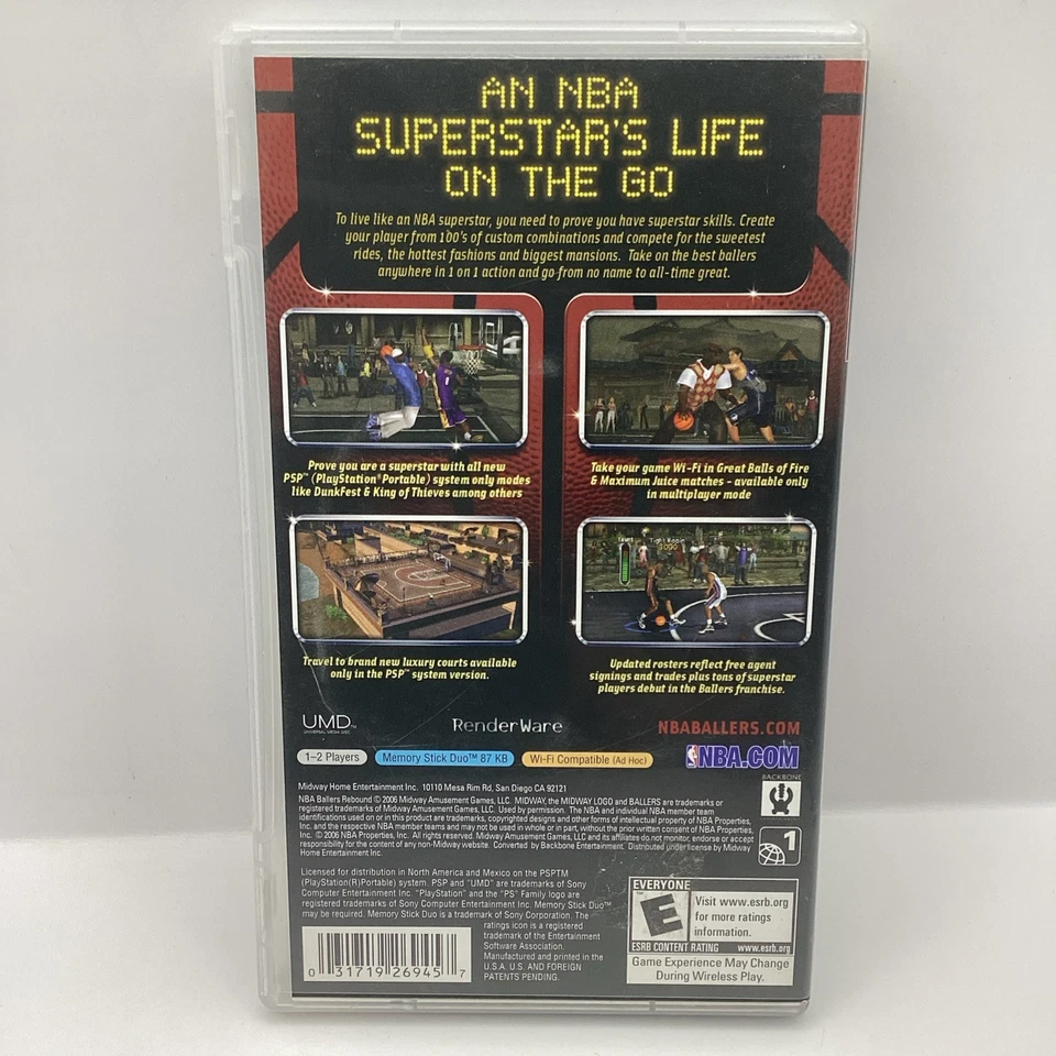 NBA Ballers: Rebound (Sony PSP, 2006) complete with Manual (B2) - Image 2 of 4