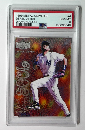 1999 Skybox Metal Universe Derek Jeter #4 Diamond Soul Yankees PSA 8