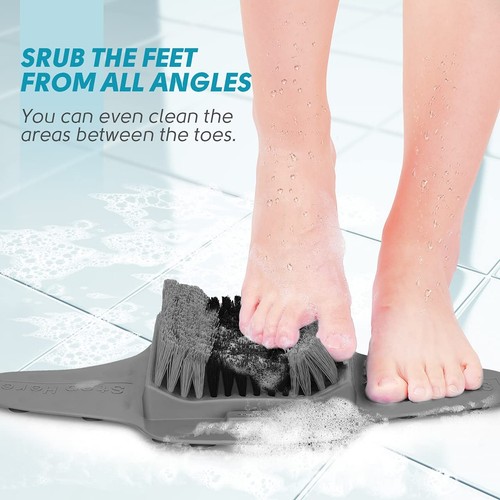 Shower Foot Scrubber Mat with Pumice Stone, Cleans, Exfoliates & Smooths Your... - Picture 4 of 7