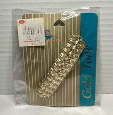 Vintage NOS PHILIPS Barrette Hair Clip Gold Tone Ornate Metal 3.5 39014
