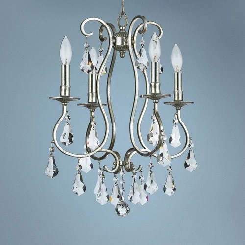 Crystorama Ashton 16" Wide 4-Light Traditional Olde Silver Chandelier - Picture 1 of 8