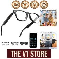 Stylish AI Smart Glasses: 164 Language Translator, UV Protection, Voice Control