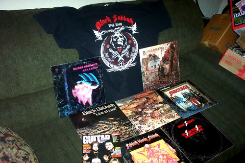 BLACK SABBATH 7 LP LOT w PARANOID, 1ST LP, SABOTAGE, BLODDY SABBATH, + T-SHIRT