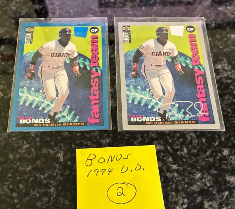 BARRY BONDS CARDS BLUE/SILVER (1994 UPPER DECK FANTASY TEAM)........2 DIFFERENT