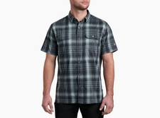 Kuhl Mens Response River Blue Plaid Button Down Shirt Large Eluxurlite