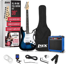 Lyxpro 39 Inch Electric Guitar Kit Bundle with 20W Amplifier, All Accessories, D