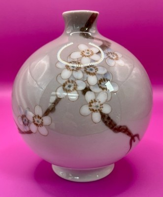 Bing und Grondahl Vase mit Kirschblüte, 436, exquisit, Vintage, 12 cm hoch