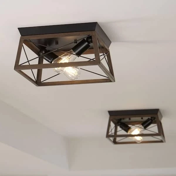 Progress Light Briarwood Collection 2-Light Antique Bronze Kitchen Ceiling Light - Image 2 of 4
