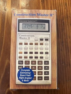 Vintage 1988 Construction Master II Calculator Model 3078 Taiwan w/ Box & Case