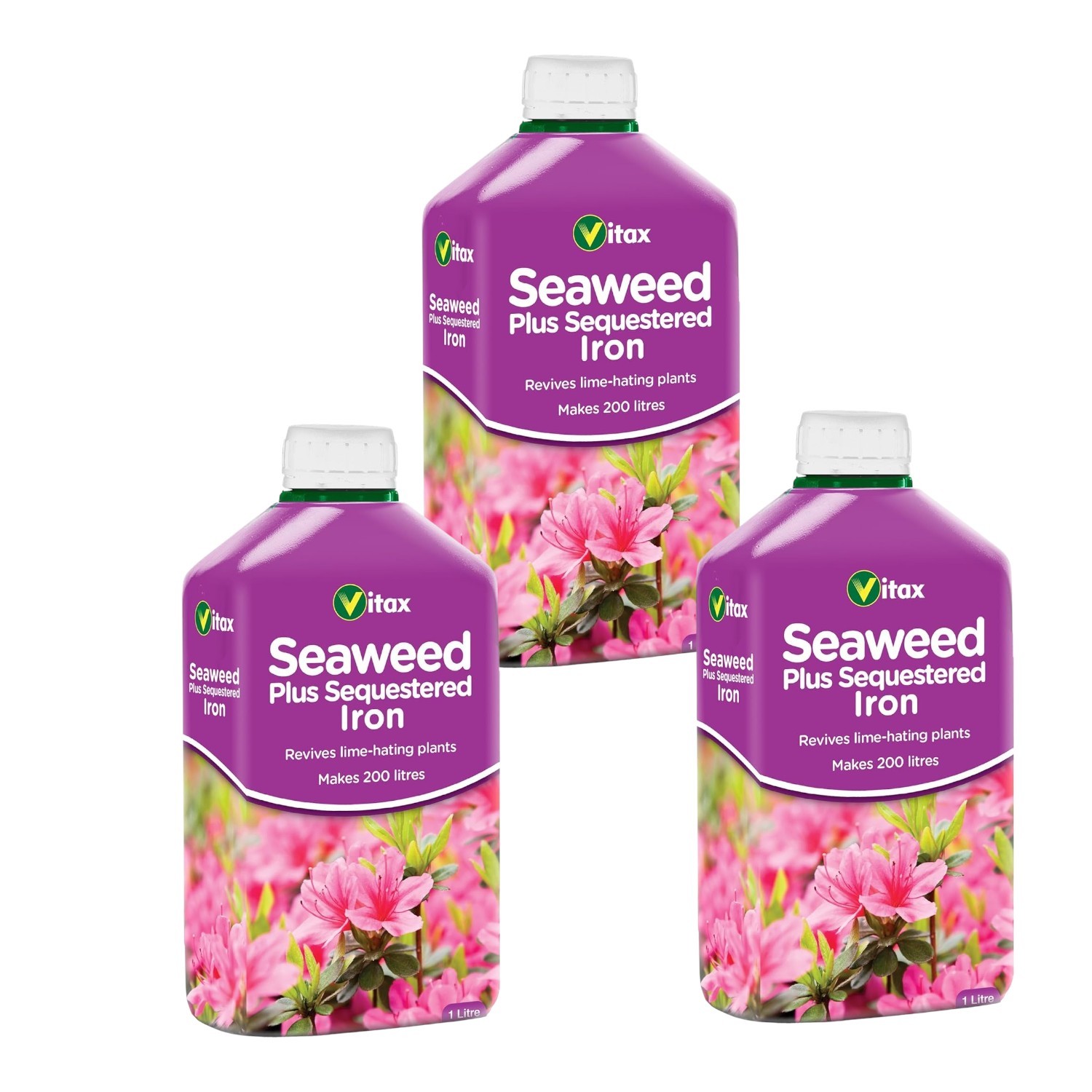 Vitax Organic Liquid Seaweed Plant Fertiliser + Sequestered Iron concentrate 3x1