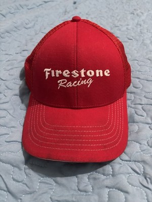 Red and White Firestone Racing Trucker Hat Snapback Cap