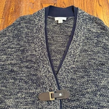 cj banks Sweater Vest Womens 1X  Cardigan Layering Trendy Faux Leather Latch  