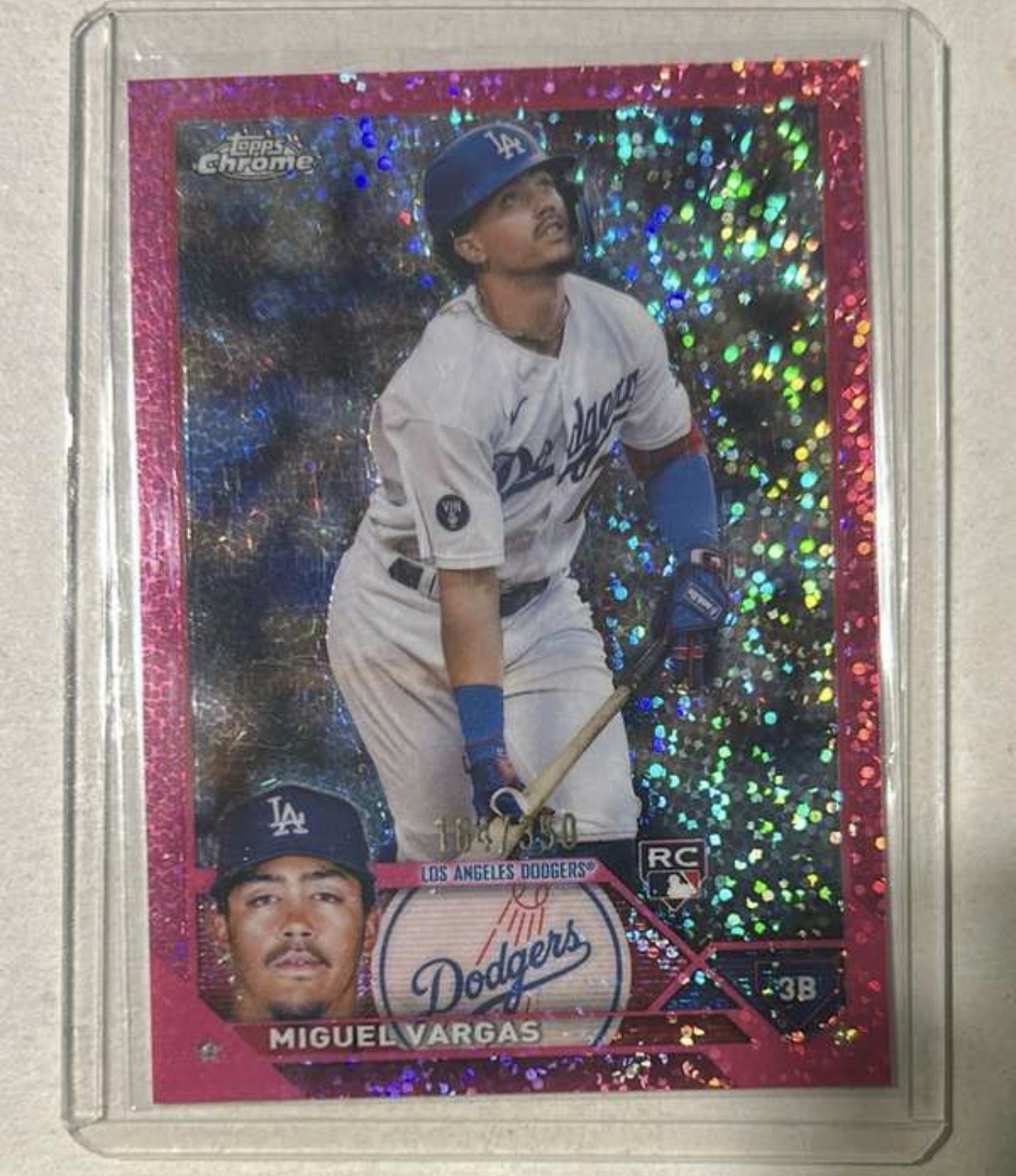 2023 Topps Chrome - Miguel Vargas #161 Magenta Speckle Refractor /350 (RC)
