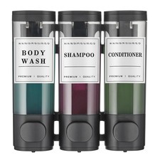 Shampoo and Conditioner Dispenser Shower Dispenser Body Wash Wall Mounted Sha...