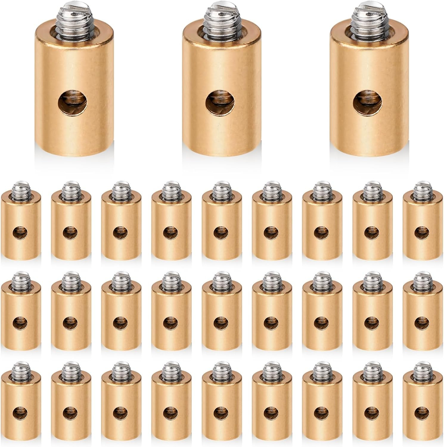 30PCS Solderless Cable Nipples Throttle Brake End Clamp for Motorcycle & Bikes