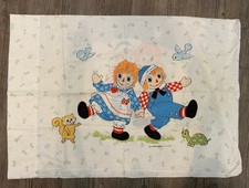 Vintage Raggedy Ann Andy Twin Flat Sheet 1 Pillowcase 1 Set Bobbs Merrill