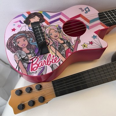 2pc BARBIE My First Guitar Ukelele Kid sToy Set + BONUS Mini Toy Guitar Set Of 2