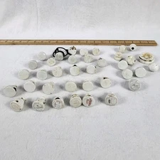 Lot of 35+ Antique Porcelain Bottle Stoppers 