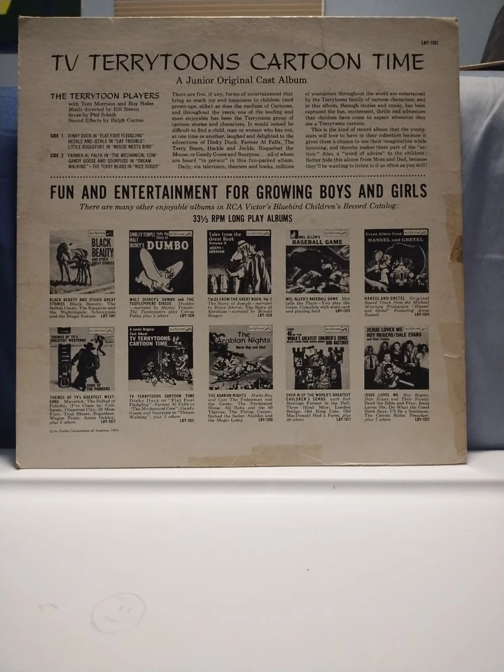 TV TERRYTOONS мультфильм время РЕДКАЯ 1959 RCA/VICTOR LP Билл Саймон HECKLE & JECKLE - Изображение 3 из 4