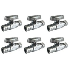 6-Pack Pex A Straight Stop Valve 1/2" Pex A Expansion x 3/8" OD Compression 1...