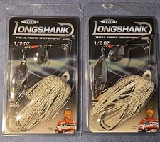 Lot of 2 ~ 1/2 oz Spinnerbait "THE LONGSHANK" CWNN-030 White