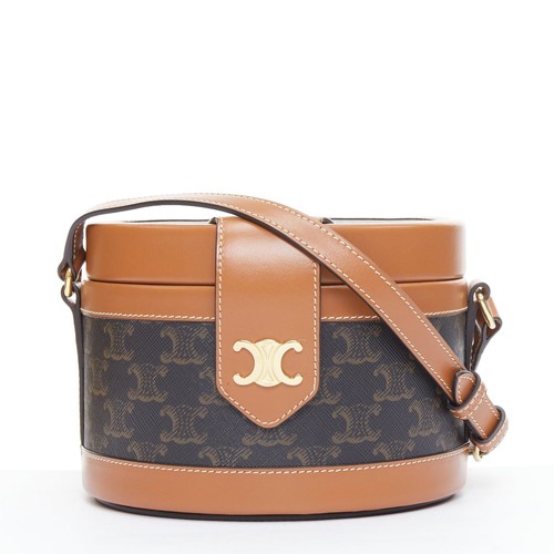 Celine Tambour Crossbody Bag Women Brown One Size