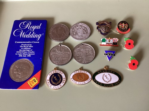 SELECTION OF MEDALLIONS, CROWNS & BADGES FOUND DURING MY RECENT HOUSE MOVE