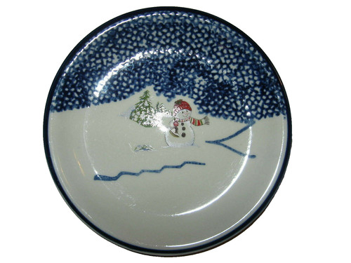 Thomson Pottery Snow Man Dessert Sandwich Plate 7.5" Excellent Condition