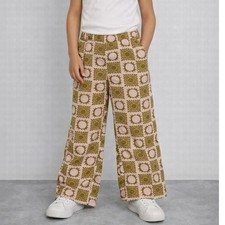 Grayson Threads Kids Girls L Pink Green Sun Print Wide Leg Pants New With Tags