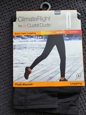 Cuddl Duds ClimateRight Plush Warmth Fleece Black Women's Base Layer Legging XS