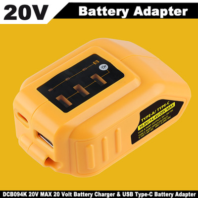 20V Max for Dewalt USB And Type C Power Source Battery Charger Adapter DCB094k