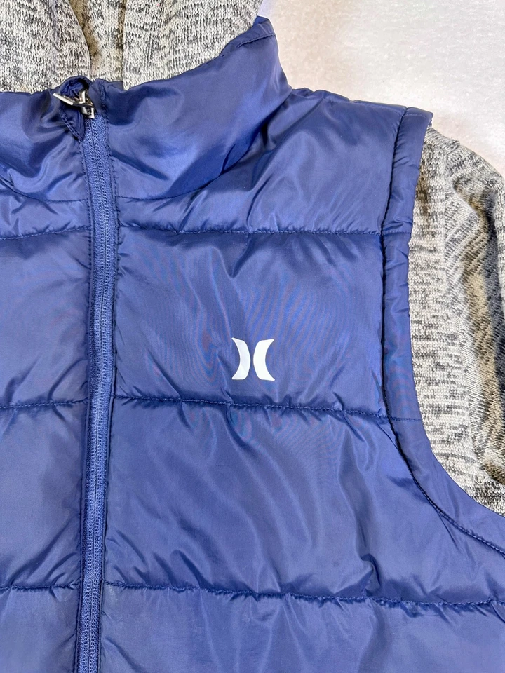 Chaqueta Hurley Boy’s Puffer Hyper Royal Azul Gris Talla Grande 12-13 años Foto 4 de 4