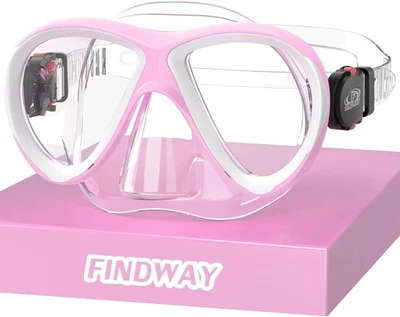 Findway Taucherbrille Kinder | 180° Panorama | Anti-Leck Silikonband