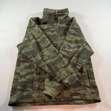 Columbia Kids Green Camo Full Zip Fleece Jacket Mock Neck Size 8
