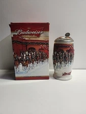 Budweiser 2006 Holiday Lidded Stein Artist Signed With Box & Certificate Of Auth