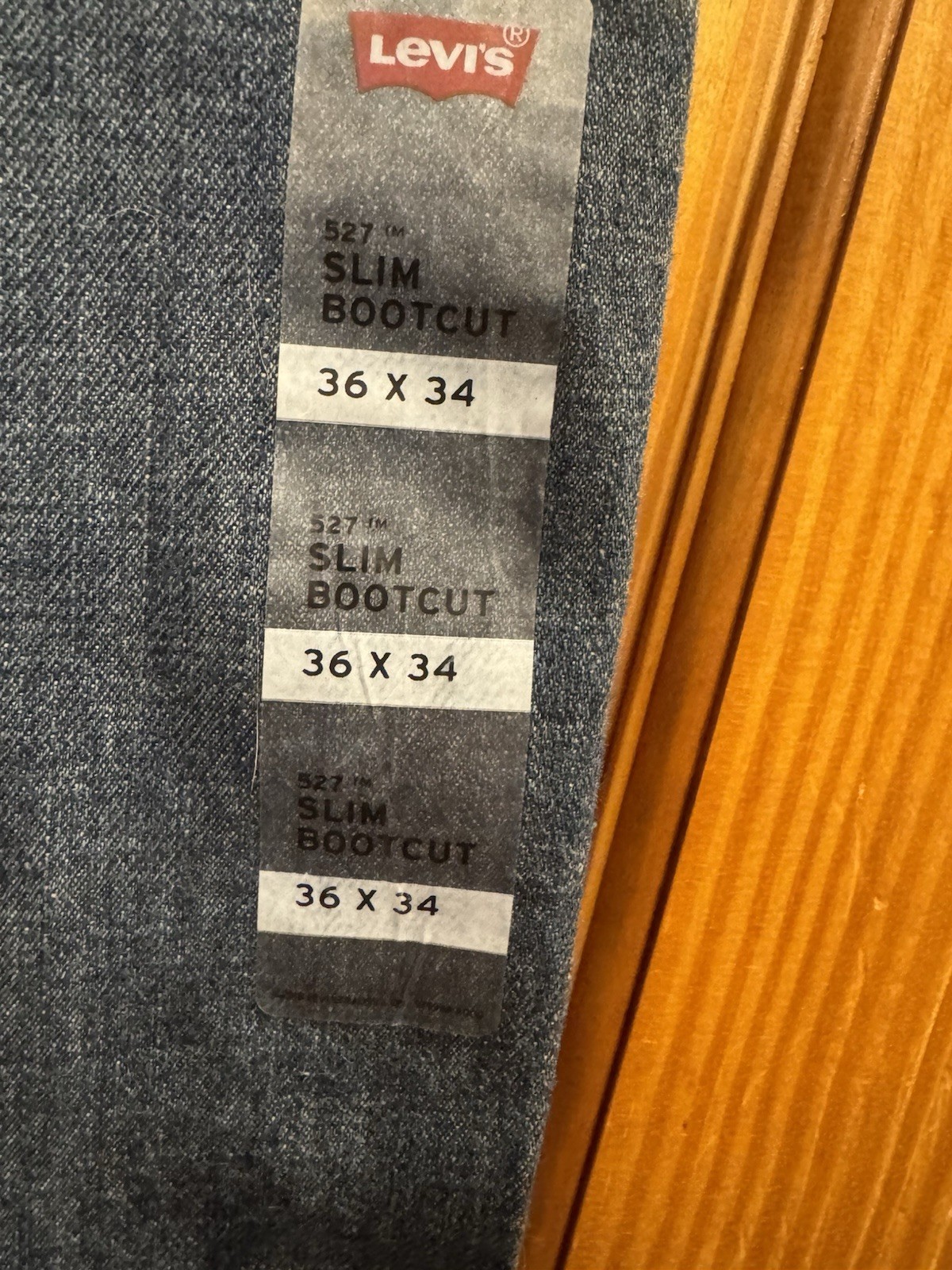 NWT Levi’s 527 Slim Bootcut Fit Denim Blue Jeans 36x34 Western Country 2018 thumbnail 7