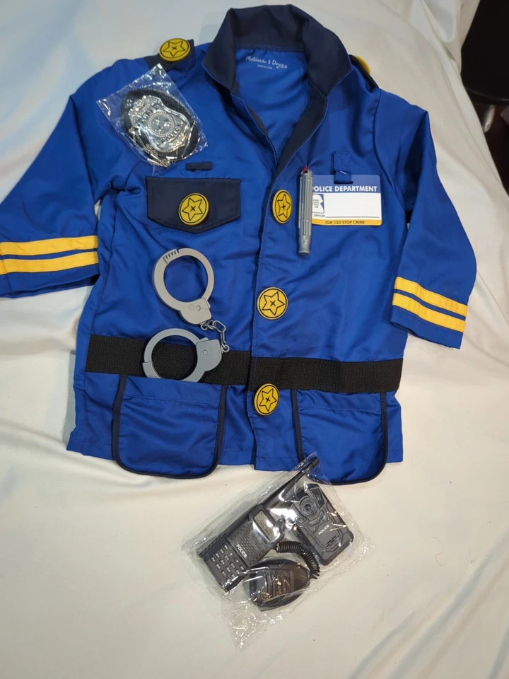 Disfraz de oficial de policía talla mediana juego de rol Melissa & Doug Halloween día de la carrera Foto 2 de 4