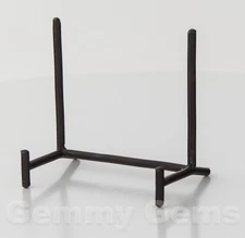 112S Small Black Iron Metal Slab Stand Decorative Display Slice Plate Crystal