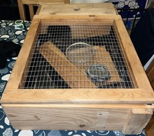 Tortoise Table Small Pet Reptile Wooden House Hide Shelter Den with Run 75cm