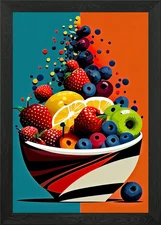 Fruit Salad Pop Art Framed Wall Art Poster Canvas Print Picture