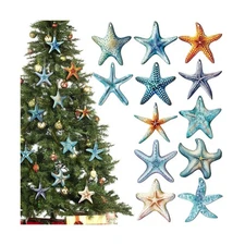 Thyle 24 Pcs Starfish Christmas Ornament Starfish Christmas Tree Hanging Orna...