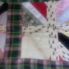 ANTIQUE HAND ASSEMBLED QUILT TOP 81 X 66 VINTAGE 1960 s