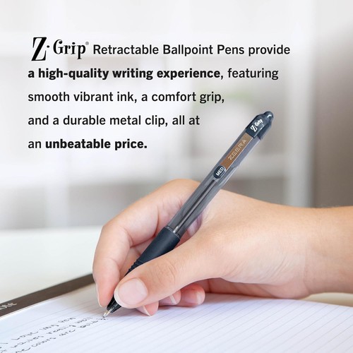 Zebra Pen Z-Grip Retractable Ballpoint Pen, 1 Count (Pack of 48), Black - Picture 5 of 6