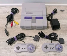 Super Nintendo Entertainment System SNES SNS-001 Console 2 Controllers Tested