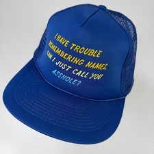 Funny Sarcastic Quote Trucker Hat Blue Mesh Snapback Adjustable Men's Novelty